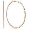 Hot Gabriel & Co. 14K Rose Gold 70mm Classic Diamond Hoop Earrings