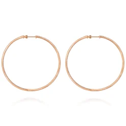 Hot Gabriel & Co. 14K Rose Gold 70mm Classic Diamond Hoop Earrings