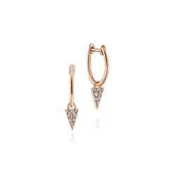 Online Gabriel & Co. 14K Rose Gold 10mm Diamond Spike Drop Earrings
