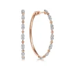 Online Gabriel & Co. 14K Rose Gold 40mm Diamond Station Intricate Hoop Earrings