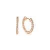 New Gabriel & Co. 14K Rose Gold 15mm Huggie Alternating Square Round Diamond Huggies