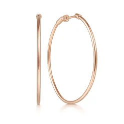 New Gabriel & Co. 14K Rose Gold 40mm Round Classic Hoop Earrings