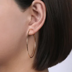 Outlet Gabriel & Co. 14K Rose Gold 50mm Round Classic Hoop Earrings