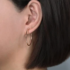 Hot Gabriel & Co. 14K Rose Gold 30mm Round Classic Hoop Earrings