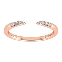 Gabriel & Co. 14K Rose Gold Open Diamond Tipped Stackable Ring