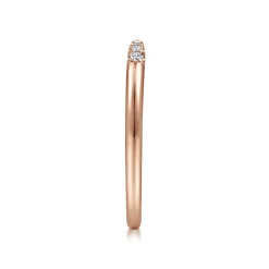 Gabriel & Co. 14K Rose Gold Open Diamond Tipped Stackable Ring