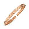 New Gabriel & Co. 14K Rose Gold Open Herringbone Cuff Bangle