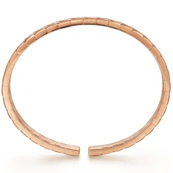 New Gabriel & Co. 14K Rose Gold Open Herringbone Cuff Bangle