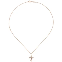 Online Gabriel & Co. 14K Rose Gold Openwork Diamond Cross Necklace