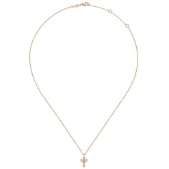 Discount Gabriel & Co. 14k Rose Gold Orb Diamond Cross Necklace