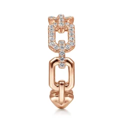 Discount Gabriel & Co. 14K Rose Gold Pave Diamond Chain Link Ring Band