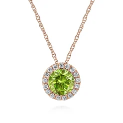 Sale Gabriel & Co. 14K Rose Gold Peridot Pendant Necklace