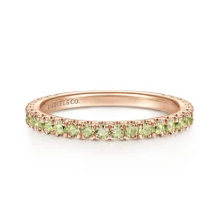 Outlet Gabriel & Co. 14K Rose Gold Peridot Stackable Ring