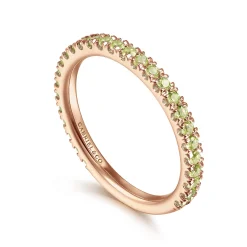Outlet Gabriel & Co. 14K Rose Gold Peridot Stackable Ring