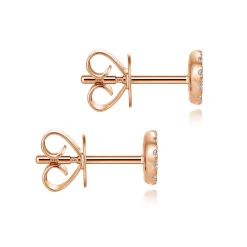 Clearance Gabriel & Co. 14K Rose Gold Round Cluster Diamond Stud Earrings