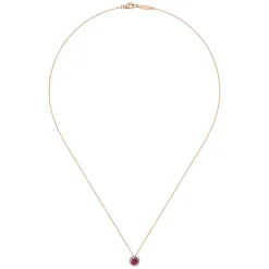 Online Gabriel & Co. 14k Rose Gold Round Cut Diamond Halo Pink Tourmaline Pendant Necklace