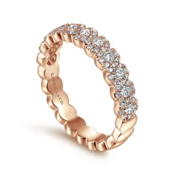 Gabriel & Co. 14K Rose Gold Round Diamond Halo Anniversary Band - 0.55 ct