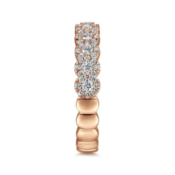 Gabriel & Co. 14K Rose Gold Round Diamond Halo Anniversary Band - 0.55 ct