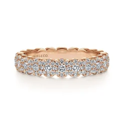 Gabriel & Co. 14K Rose Gold Round Diamond Halo Anniversary Band - 0.55 ct