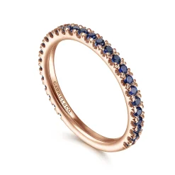 Hot Gabriel & Co. 14K Rose Gold Sapphire Stackable Ring
