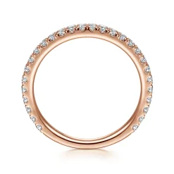 Hot Gabriel & Co. 14K Rose Gold Scalloped Diamond Stackable Ring