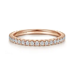 Hot Gabriel & Co. 14K Rose Gold Scalloped Diamond Stackable Ring