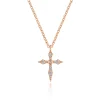 Best Gabriel & Co. 14K Rose Gold Sculpted Diamond Cross Pendant Necklace