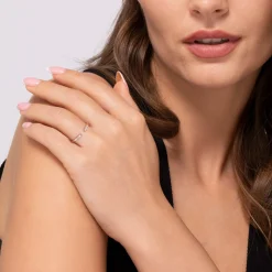 Discount Gabriel & Co. 14K Rose Gold Split Diamond Stackable Ring