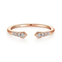 Discount Gabriel & Co. 14K Rose Gold Split Diamond Stackable Ring