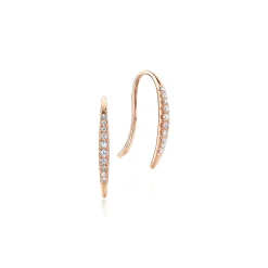 Sale Gabriel & Co. 14K Rose Gold Tapered Diamond Fish Wire Earrings