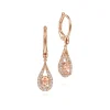 New Gabriel & Co. 14K Rose Gold Teardrop Morganite and Diamond Drop Earrings