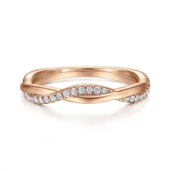 Online Gabriel & Co. 14K Rose Gold Twisted Diamond Anniversary Band - 0.15 ct