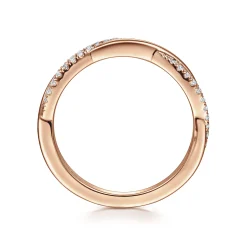 Online Gabriel & Co. 14K Rose Gold Twisted Diamond Anniversary Band - 0.15 ct