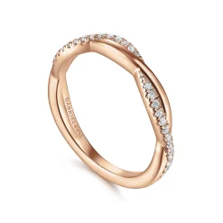 Online Gabriel & Co. 14K Rose Gold Twisted Diamond Anniversary Band - 0.15 ct