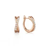 Sale Gabriel & Co. 14K Rose Gold Twisted 15mm Diamond Huggies