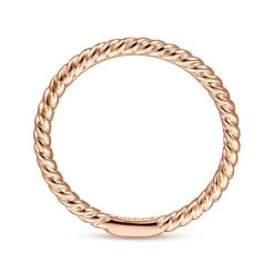 Clearance Gabriel & Co. 14K Rose Gold Twisted Rope Stackable Ring