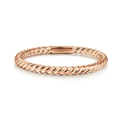 Clearance Gabriel & Co. 14K Rose Gold Twisted Rope Stackable Ring