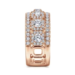 Best Gabriel & Co. 14K Rose Gold Wide Diamond Anniversary Band - 1.9 ct
