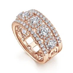 Best Gabriel & Co. 14K Rose Gold Wide Diamond Anniversary Band - 1.9 ct