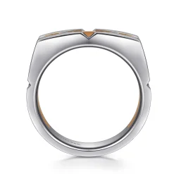 Best Gabriel & Co. 14K Rose-White Gold Angular Ring in Satin Finish