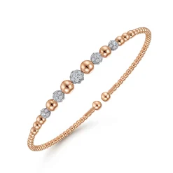 Discount Gabriel & Co. 14K Rose-White Gold Bujukan Diamond Stations Bangle