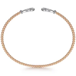 Gabriel & Co. 14K Rose-White Gold Bujukan Diamond Teardrops Bangle