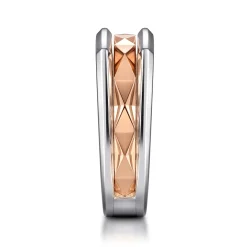 Online Gabriel & Co. 14K Rose-White Gold Faceted Ring in High Polished Finish
