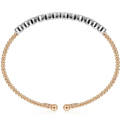 Hot Gabriel & Co. 14K White and Rose Gold Diamond Bangle