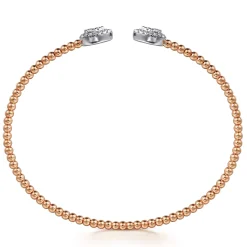 Online Gabriel & Co. 14K White and Rose Gold Diamond Pear Shape Bujukan Bangle