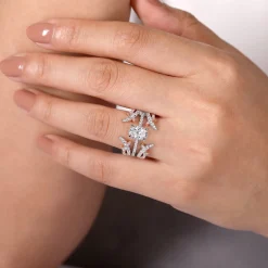 Clearance Gabriel & Co. 14K White and Rose Gold Diamond Ring Enhancer - 0.6 ct