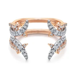 Clearance Gabriel & Co. 14K White and Rose Gold Diamond Ring Enhancer - 0.6 ct