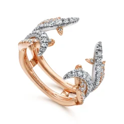 Clearance Gabriel & Co. 14K White and Rose Gold Diamond Ring Enhancer - 0.6 ct