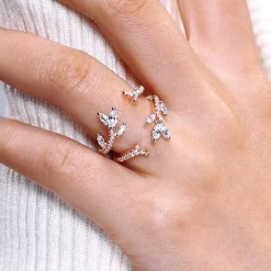 Best Gabriel & Co. 14K White and Rose Gold Marquise and Round Diamond Ring Enhancer - 0.8 ct