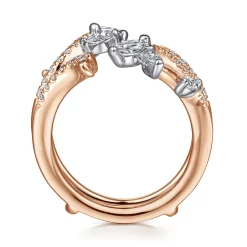 Best Gabriel & Co. 14K White and Rose Gold Marquise and Round Diamond Ring Enhancer - 0.8 ct